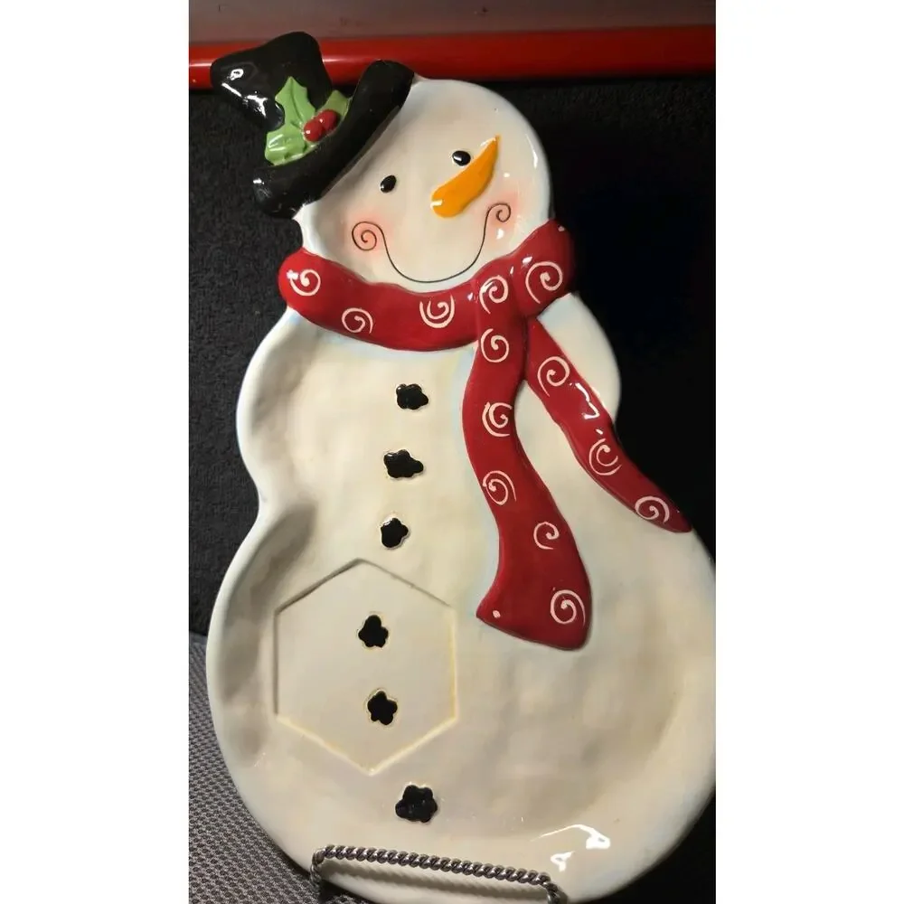 Belle Casa By Ganz Snowman Serving Tray 12